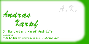 andras karpf business card